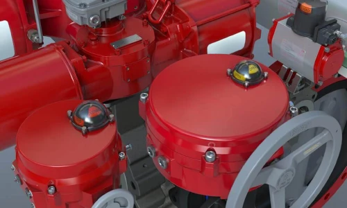 Automatización de válvulas industriales con actuadores eléctricos y neumáticos.